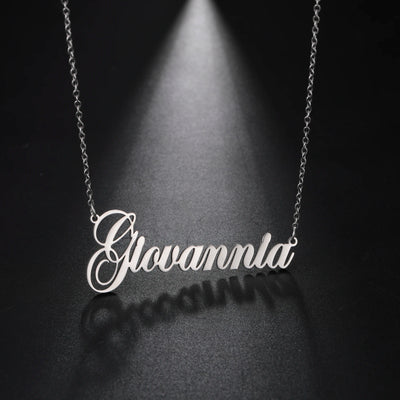 Personalized Name Choker Necklace - Custom Golden Stainless Steel Jewelry