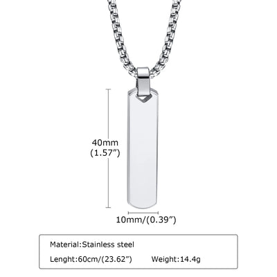 Custom Vertical Letter Bar Necklace