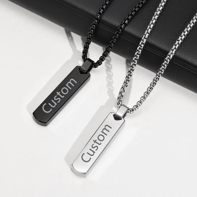 Custom Vertical Letter Bar Necklace