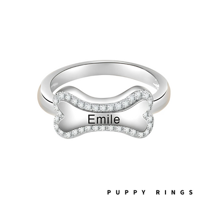 Personalize Dog Bone Name Rings Pets Band